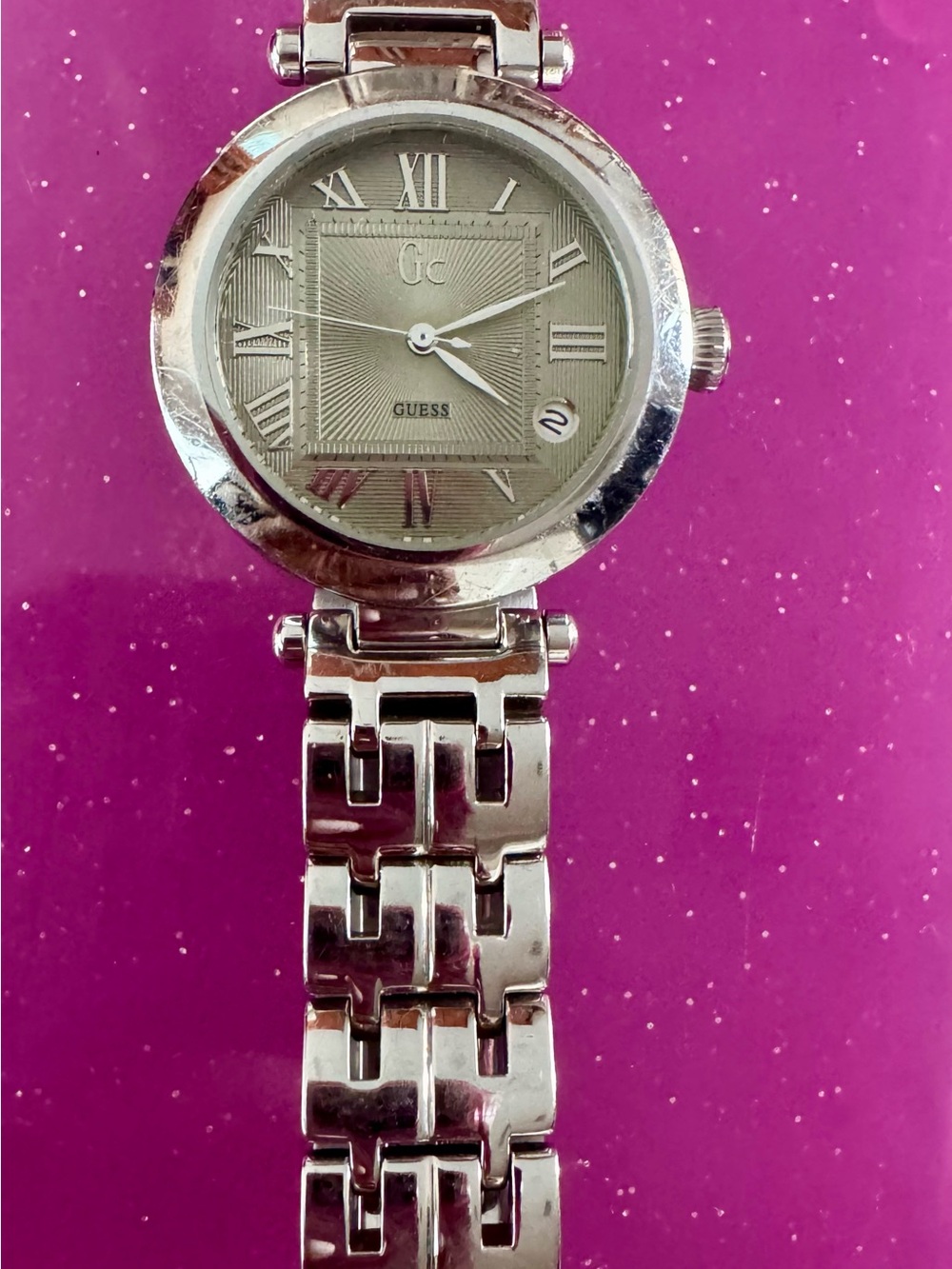 Guess Silver Gc Stainless Steel Bracelet Watch